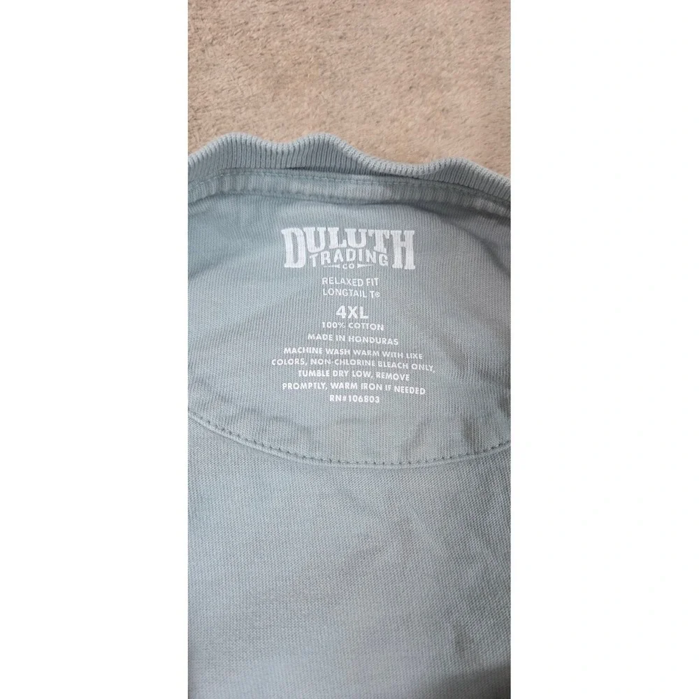 Duluth Trading Co. Longtail T Relaxed Fit Shirts Men's 4XL Light Blue Pocket S/S